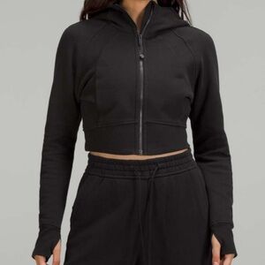 NWT Lululemon Black Scuba Full-Zip Cropped Hoodie Size 6. NWT